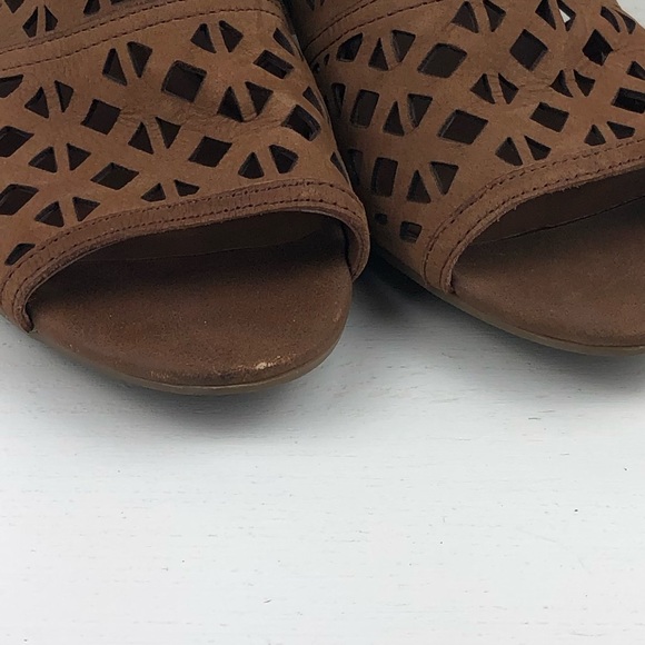 Franco Sarto Suede Perforanted Open Toe Booties - Picture 7 of 8